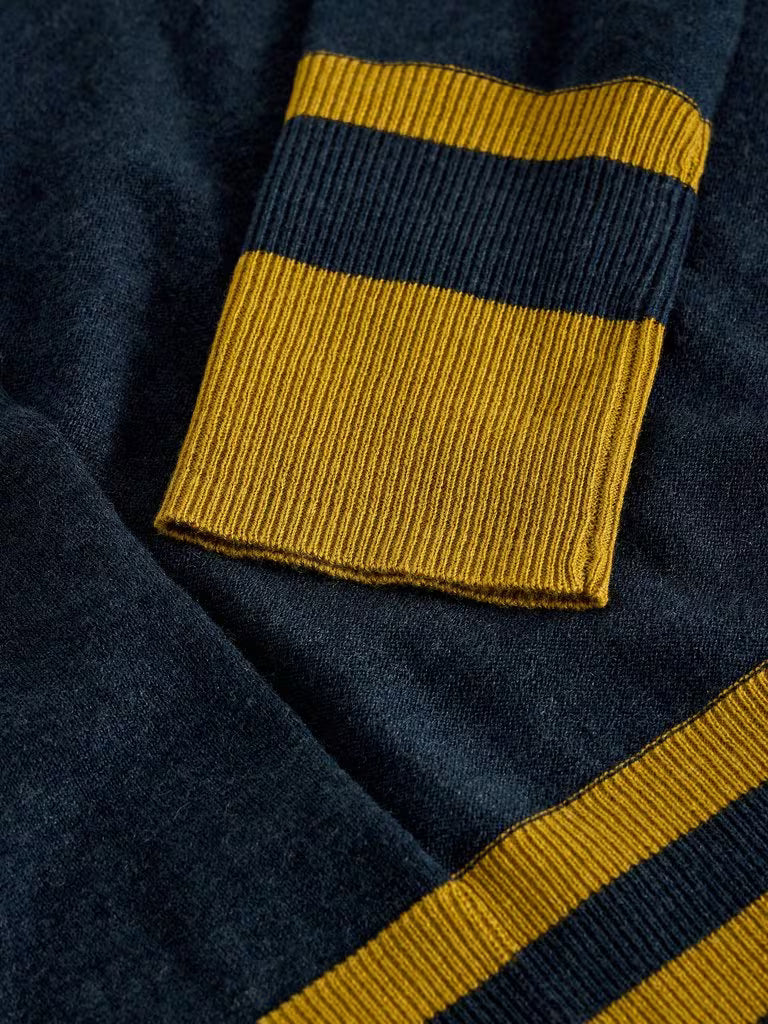 White Stuff Cara Collar Jumper Navy/Multi