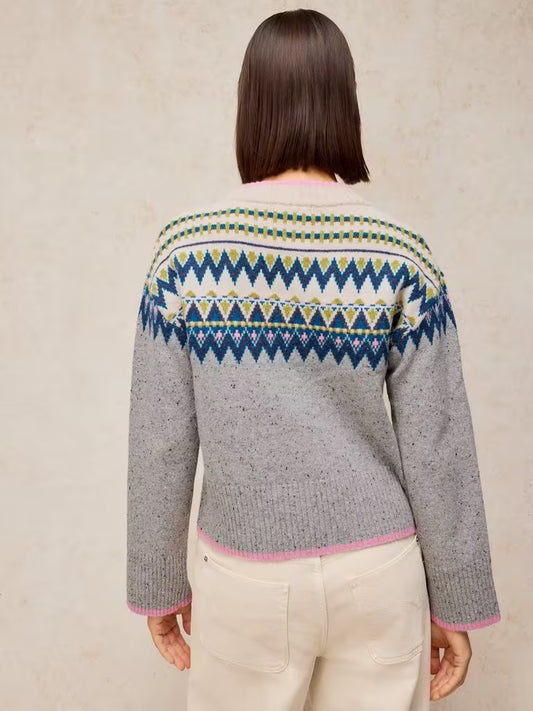 White Stuff Cedar Fairisle Jumper Grey Multi