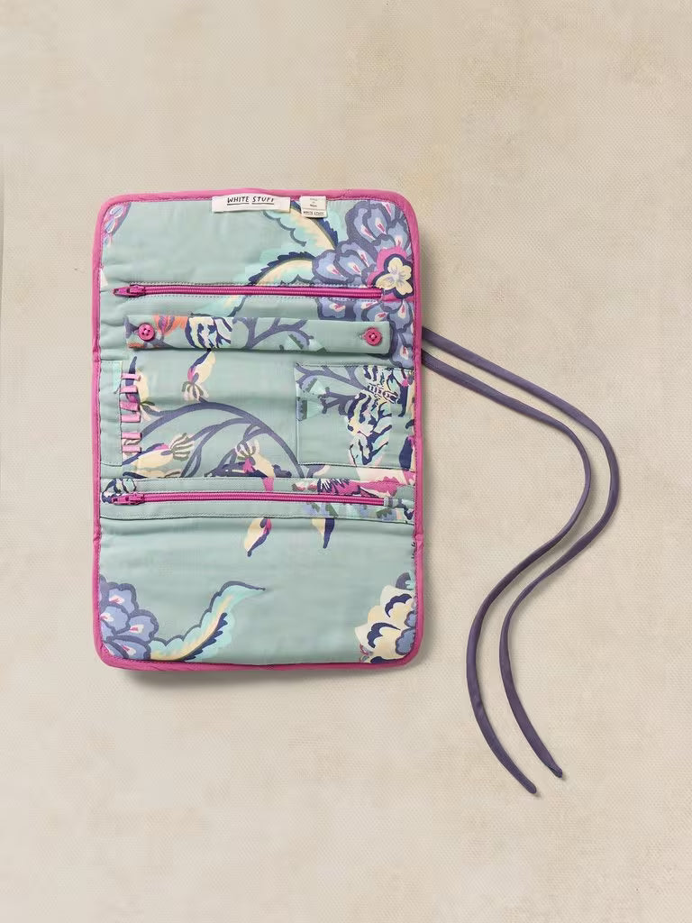 White Stuff Jewellery Roll Mask Blue Print