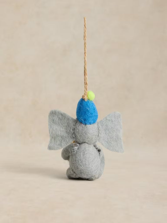 White Stuff Party Elephant Hanging Decoration