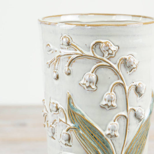 Embossed Flower Design Vase