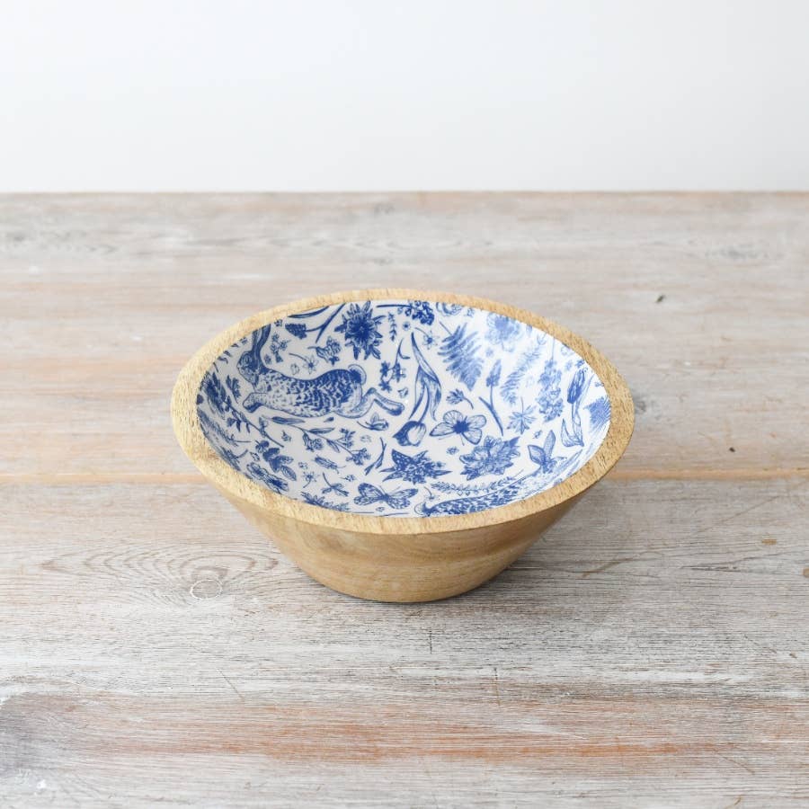 Enamel Blue Hare Motif Bowl
