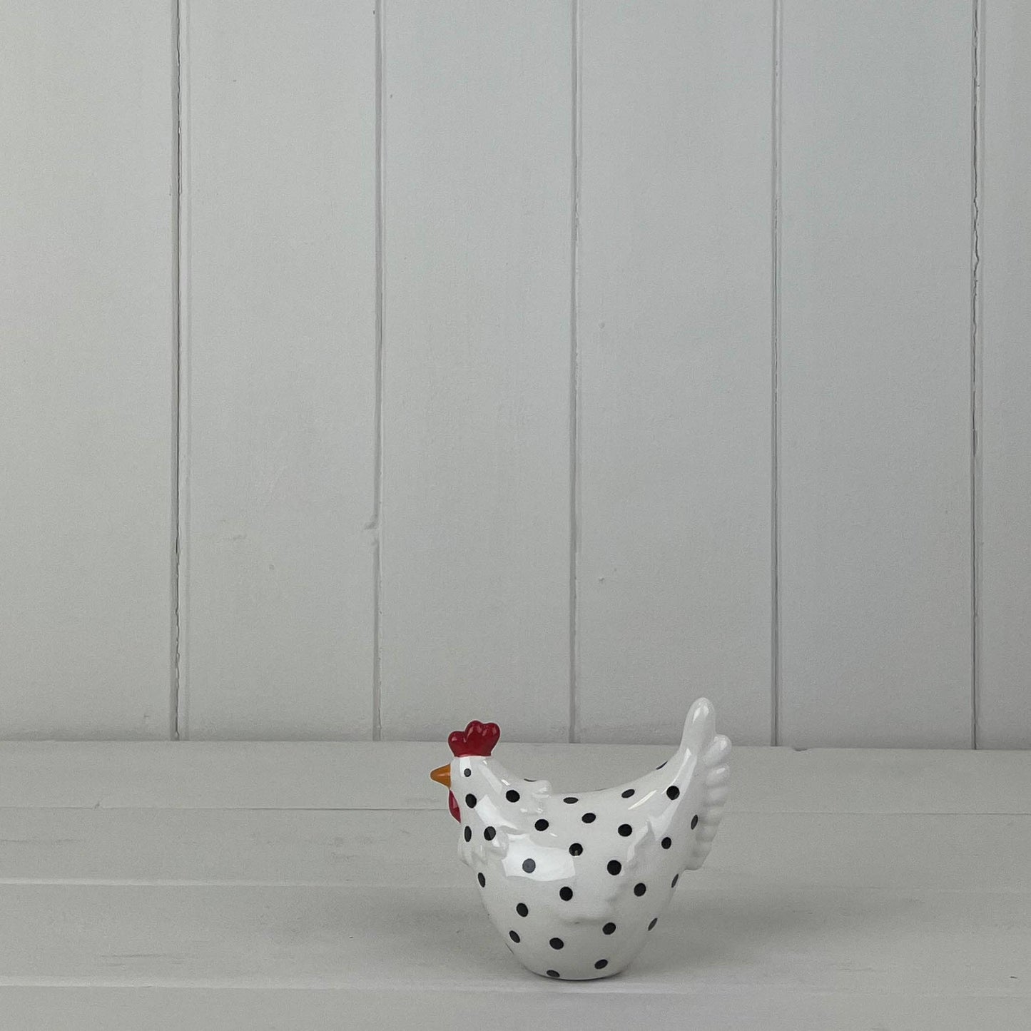 White Dotty Chicken Ornament