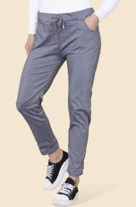 Denim Wash Bi-stretch Blue Trousers