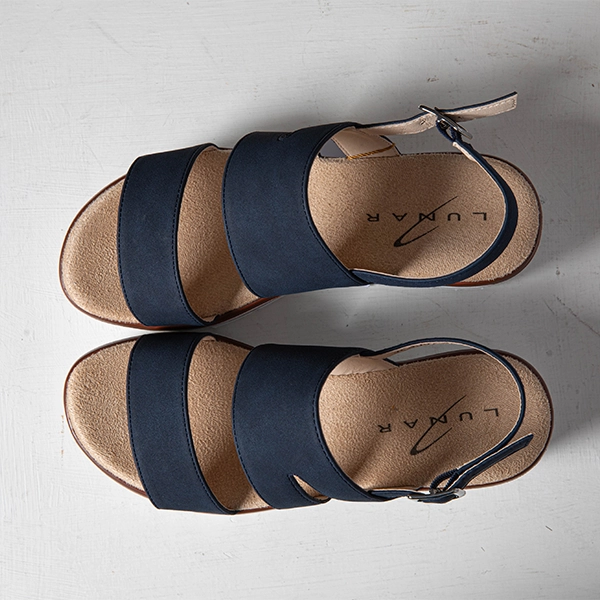 Jocelyn Navy Wedge Sandals