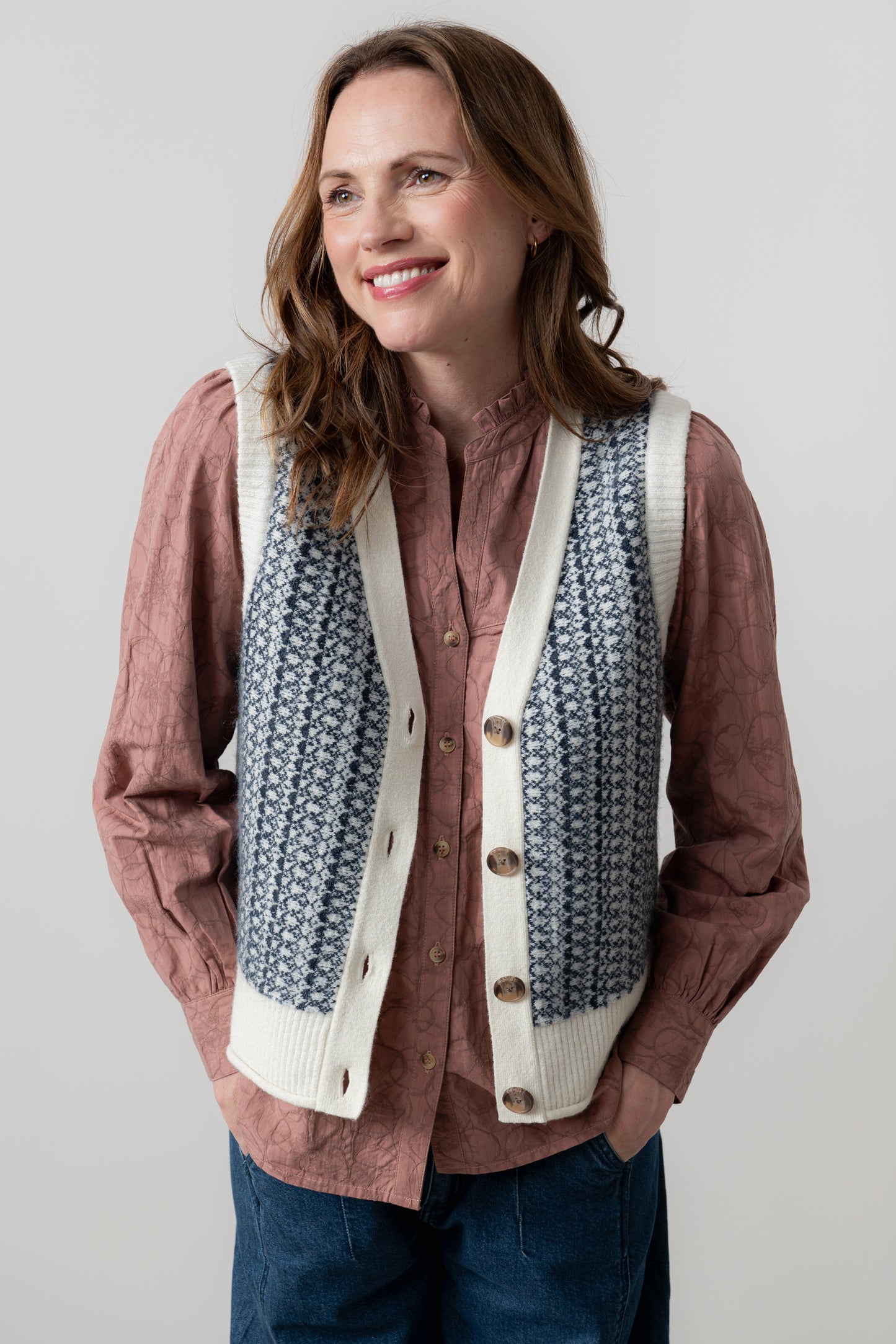 Gwyneth Fair Isle Tank Cardigan
