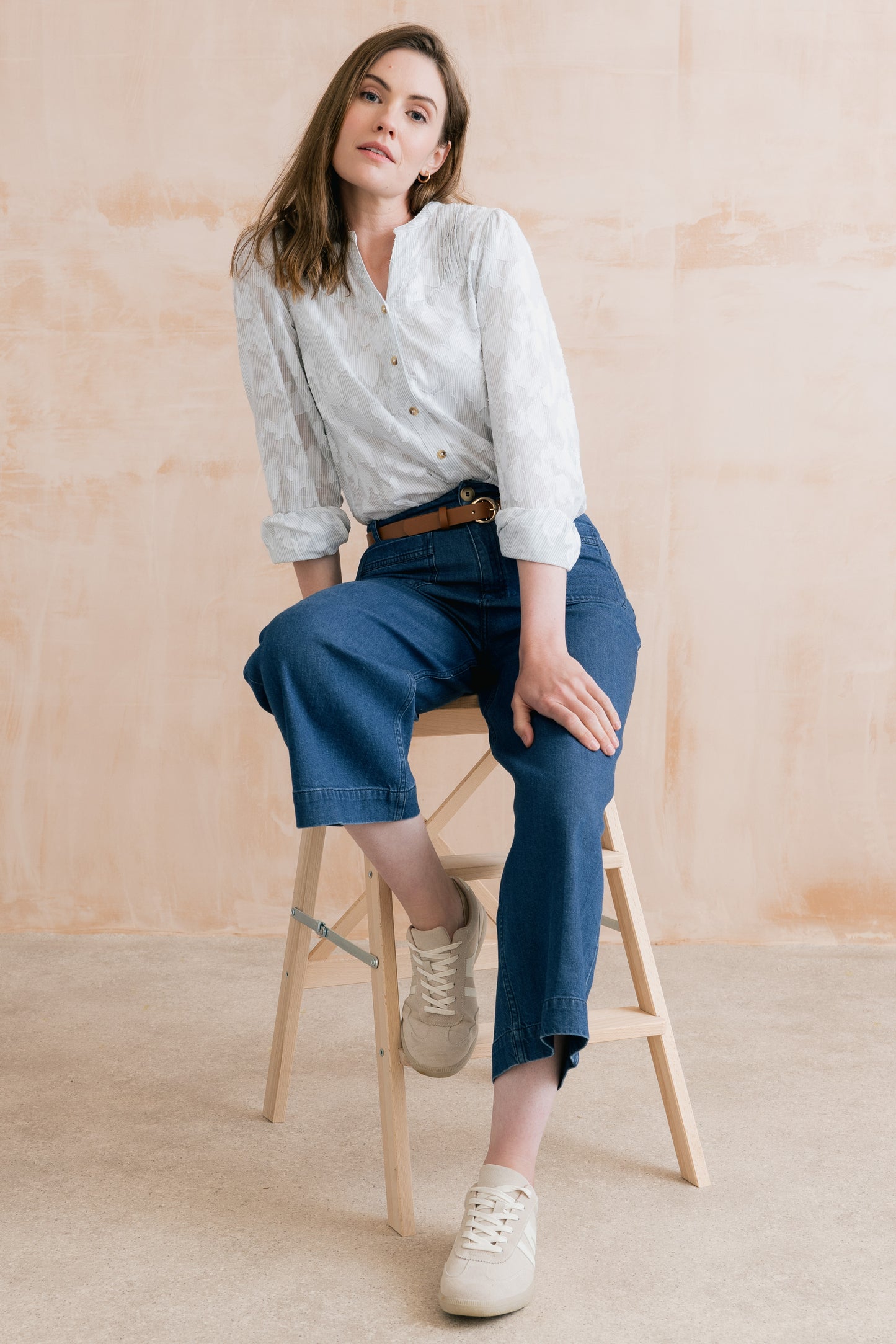 Lily & Me Poplar Pinstripe Blouse White