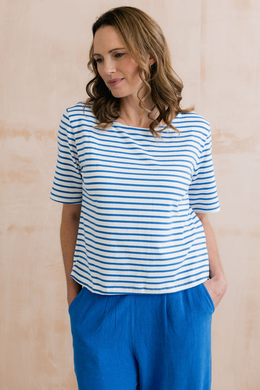 Lily & Me Kite Boxy Stripe T-shirt White