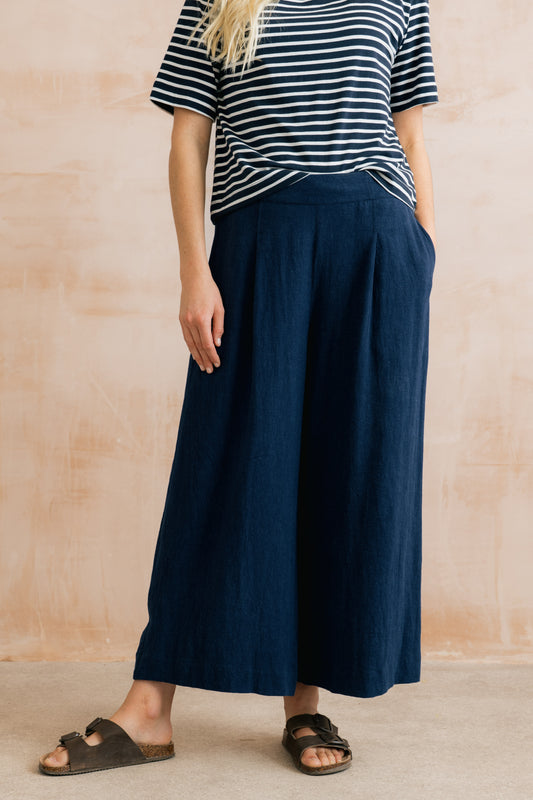 Summer Wide Leg Navy Culottes