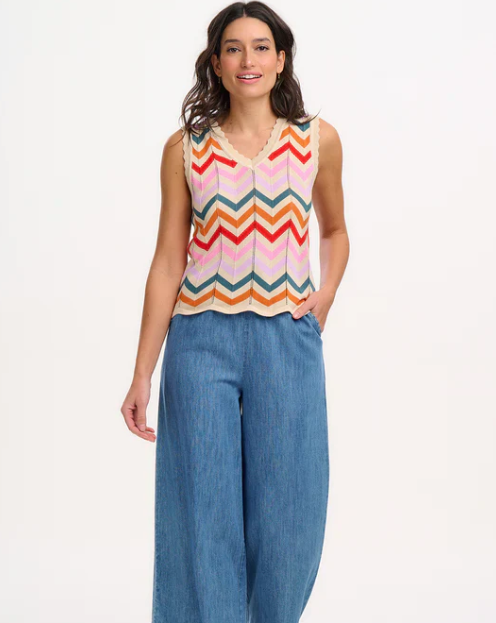 Rosy V-Neck Knit Vest