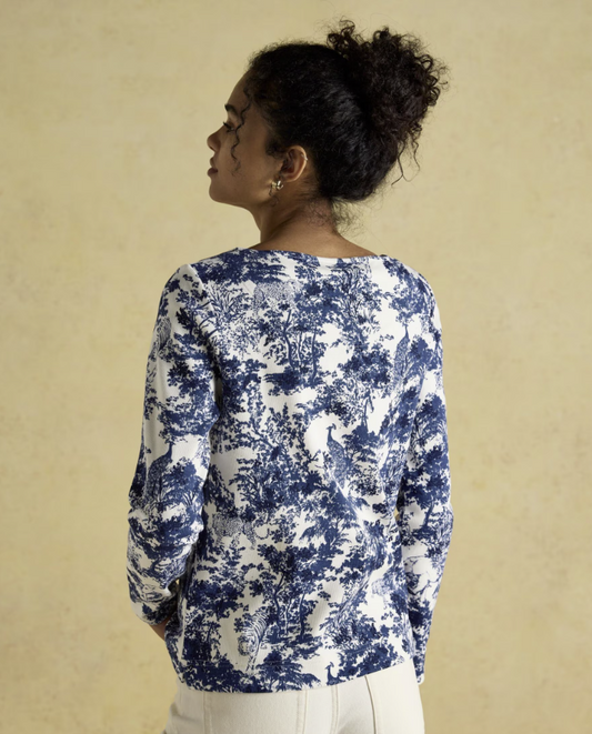 Harbour Navy Toile De Jouy Top