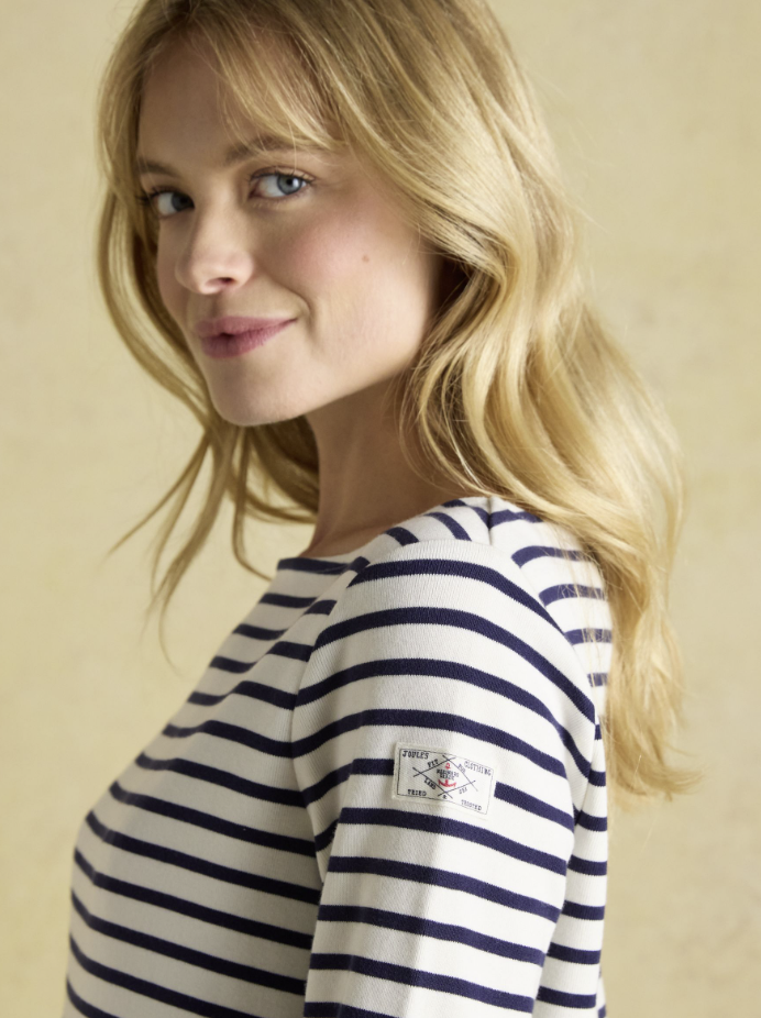 Harbour Cream & Navy Stripe Breton Top