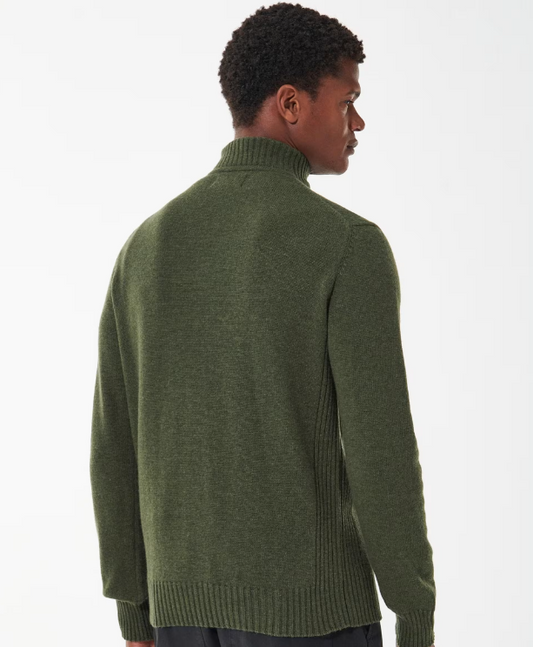 Barbour Essential Wool Half Zip Sweater Olive
