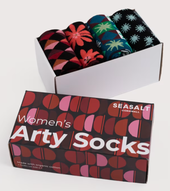 Gift Box of 4 Women's Arty Geometric Socks