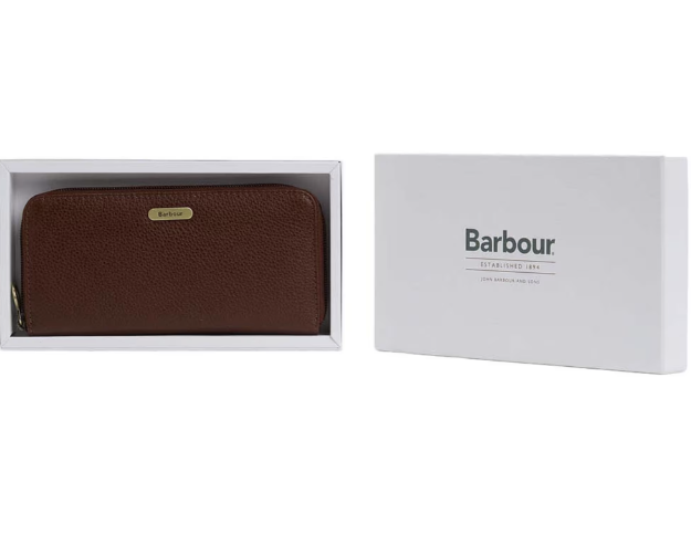 Barbour Birch Leather Matinee Purse Brown