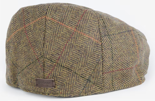 Barbour Wilkin Flat Cap Olive Herringbone
