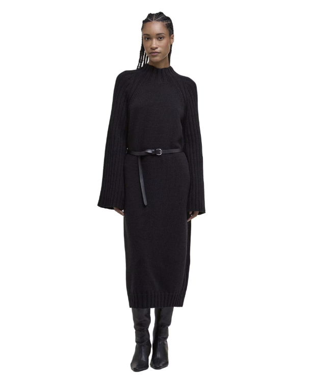 barbour black dress BARBOUR Morini Faux Leather Dress