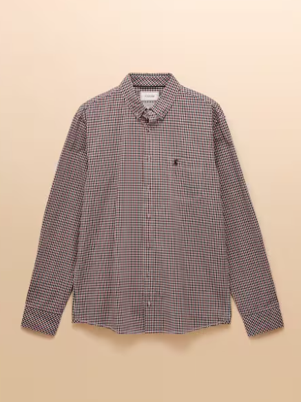 Poplin Burgundy Gingham Shirt