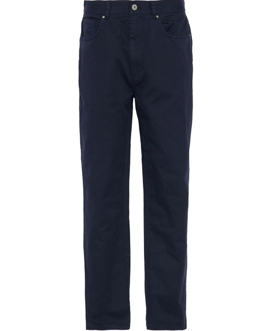 Washed Stretch Twill Regular Fit Navy Trouser