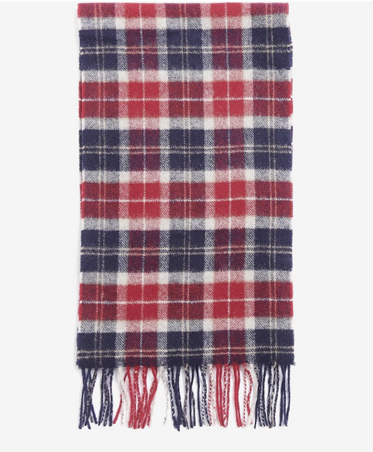 Barbour Tartan Lambswool Scarf Cranberry Tartan
