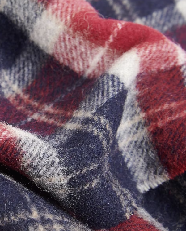 Barbour Tartan Lambswool Scarf Cranberry Tartan