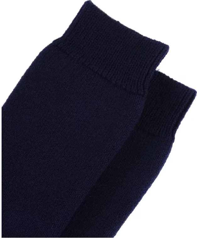 Barbour Wellington Calf Socks Navy