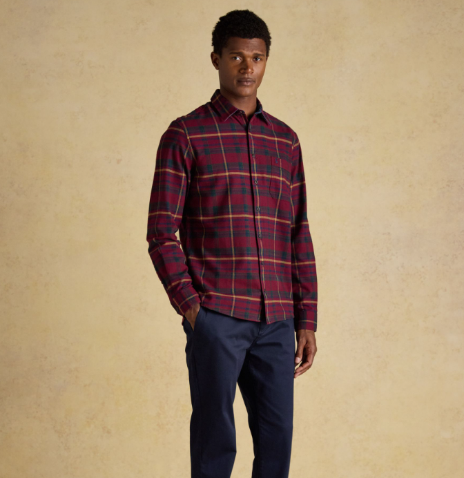Burgundy Red Check Shirt