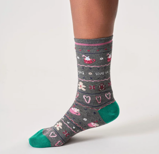 Thought Socks Women's Christmas Jumper Socks Hanging Gift