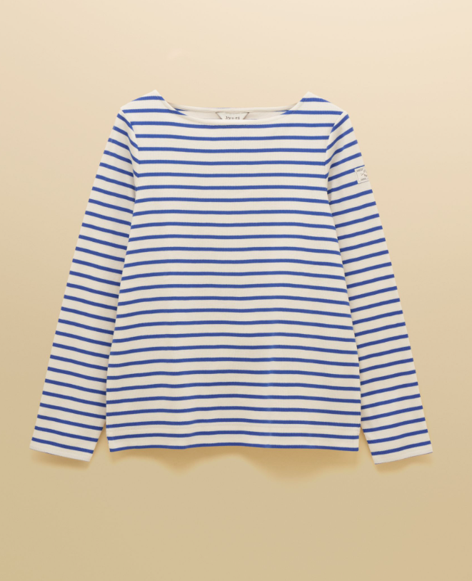 Joules Harbour Stripe Breton Top Cream / Blue
