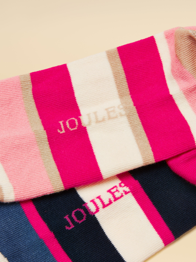 Rilla Pink / Blue Trainer Socks 2 Pack