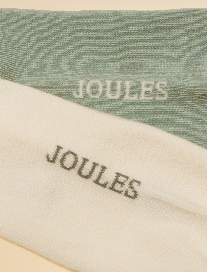 Everyday White/Green 2 Pack Socks