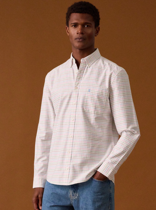 Oxford White Check Long Sleeve Cotton Shirt