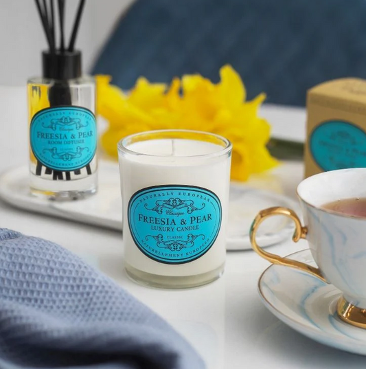 Naturally European Freesia & Pear Scented Candle