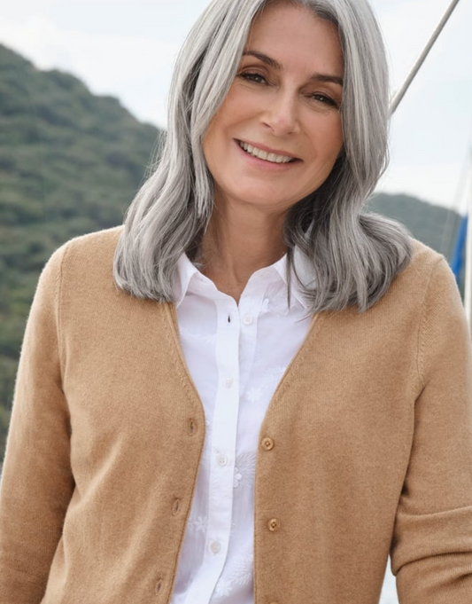 Cashmere Merino Classic V Neck Cardigan