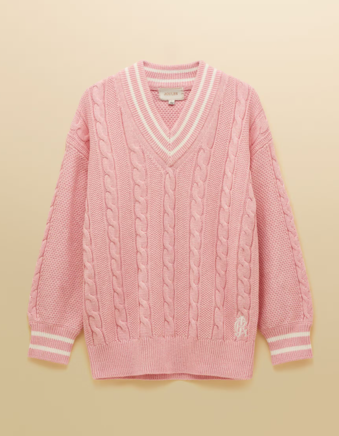 Joules Dibly Cable Knit Cricket Cotton Jumper