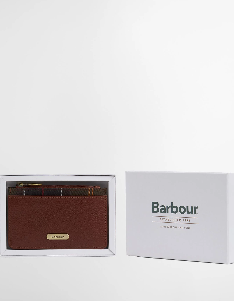 Barbour Alder Leather Card Holder Brown