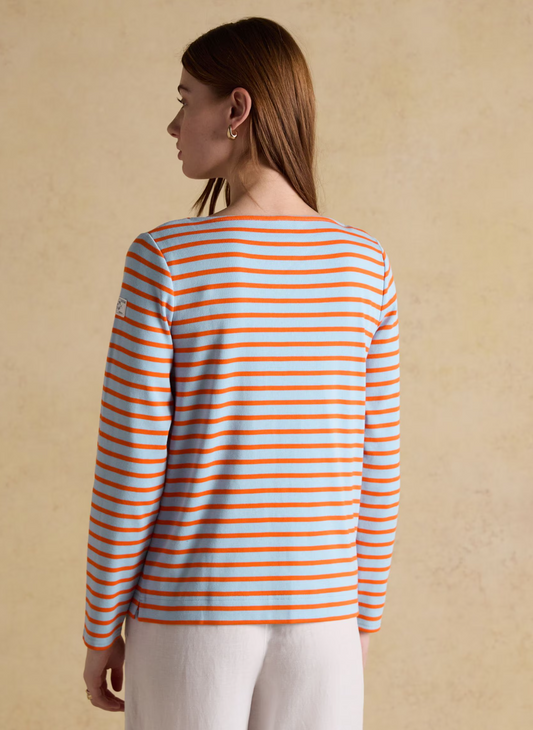 Harbour Blue / Orange Stripe Breton Top