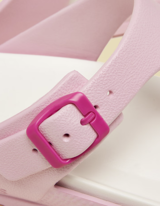 Joules Soleil Buckle Flip Flops Pink