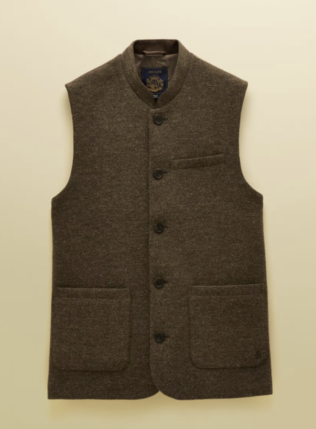 Joules Tweed Gilet Brown