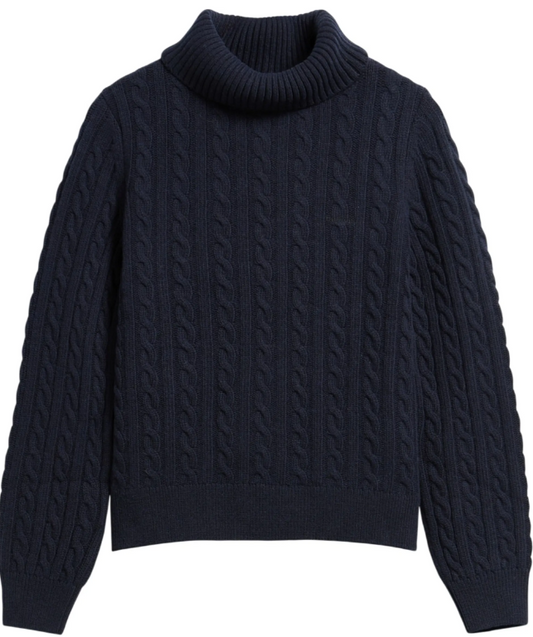 Barbour Ambleside Cable Knitted Jumper Navy