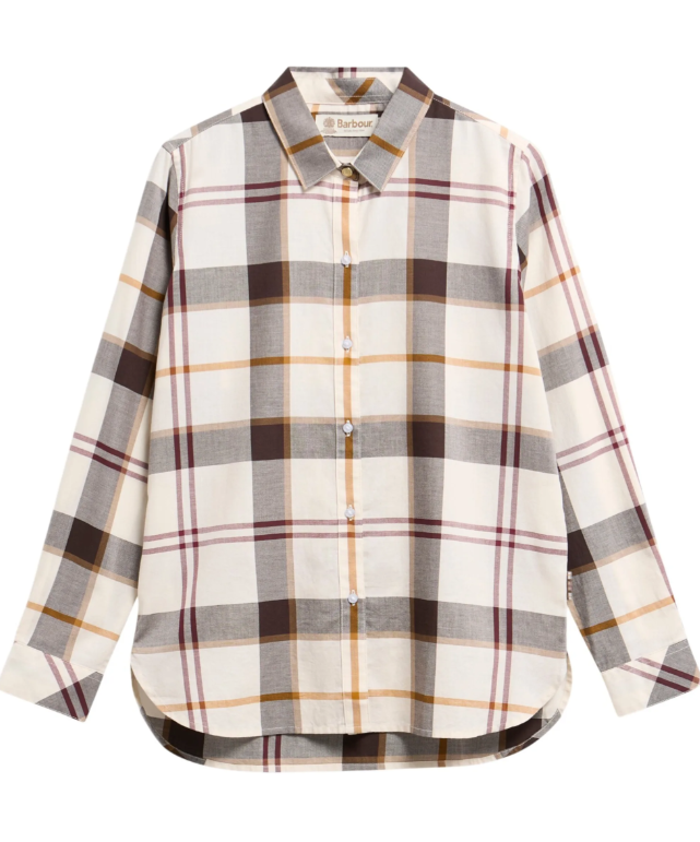 Barbour Moorland Shirt Ecru Muted Tartan