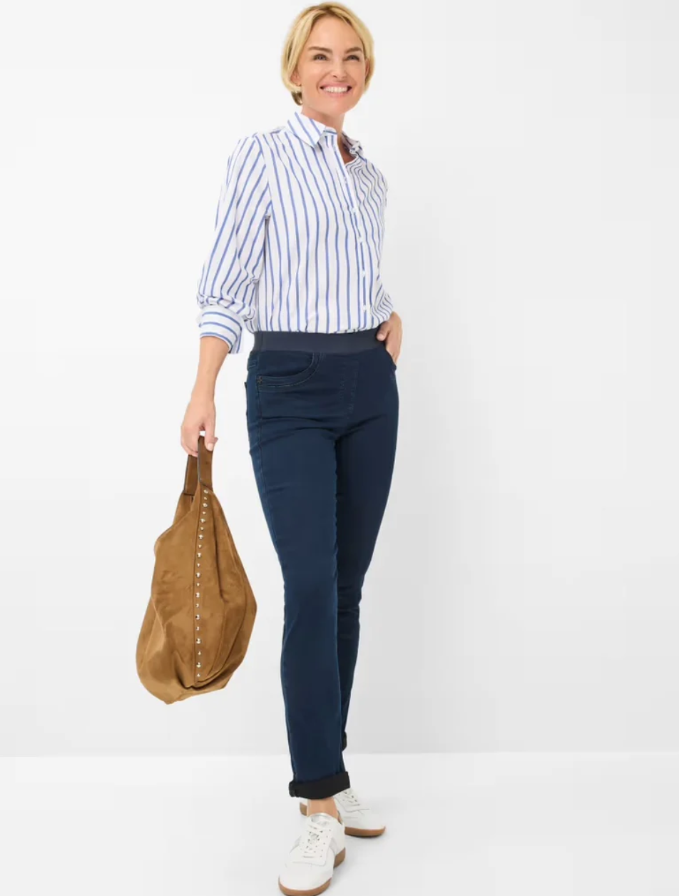 Brax Pamina Trousers Navy Short Length