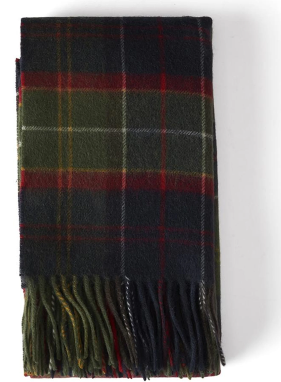 Barbour Brack Patchwork Tartan Scarf Red Classic Tartan