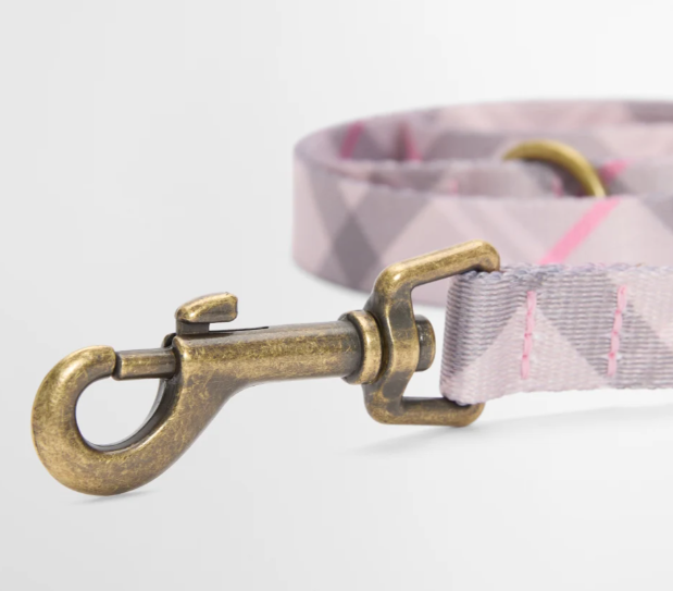 Barbour Tartan Printed Dog Lead Pink Tartan