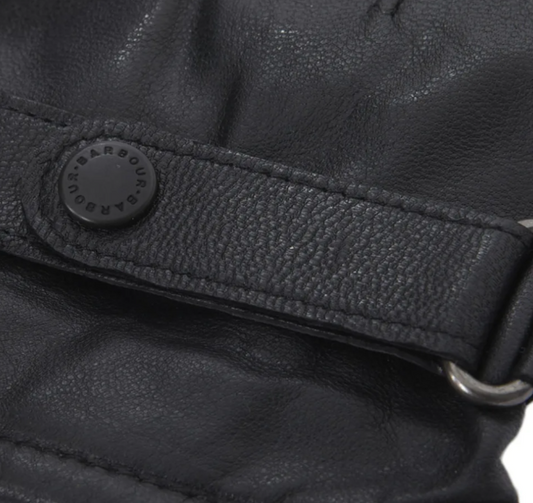 Barbour Burnished Leather Insulated Gloves Black