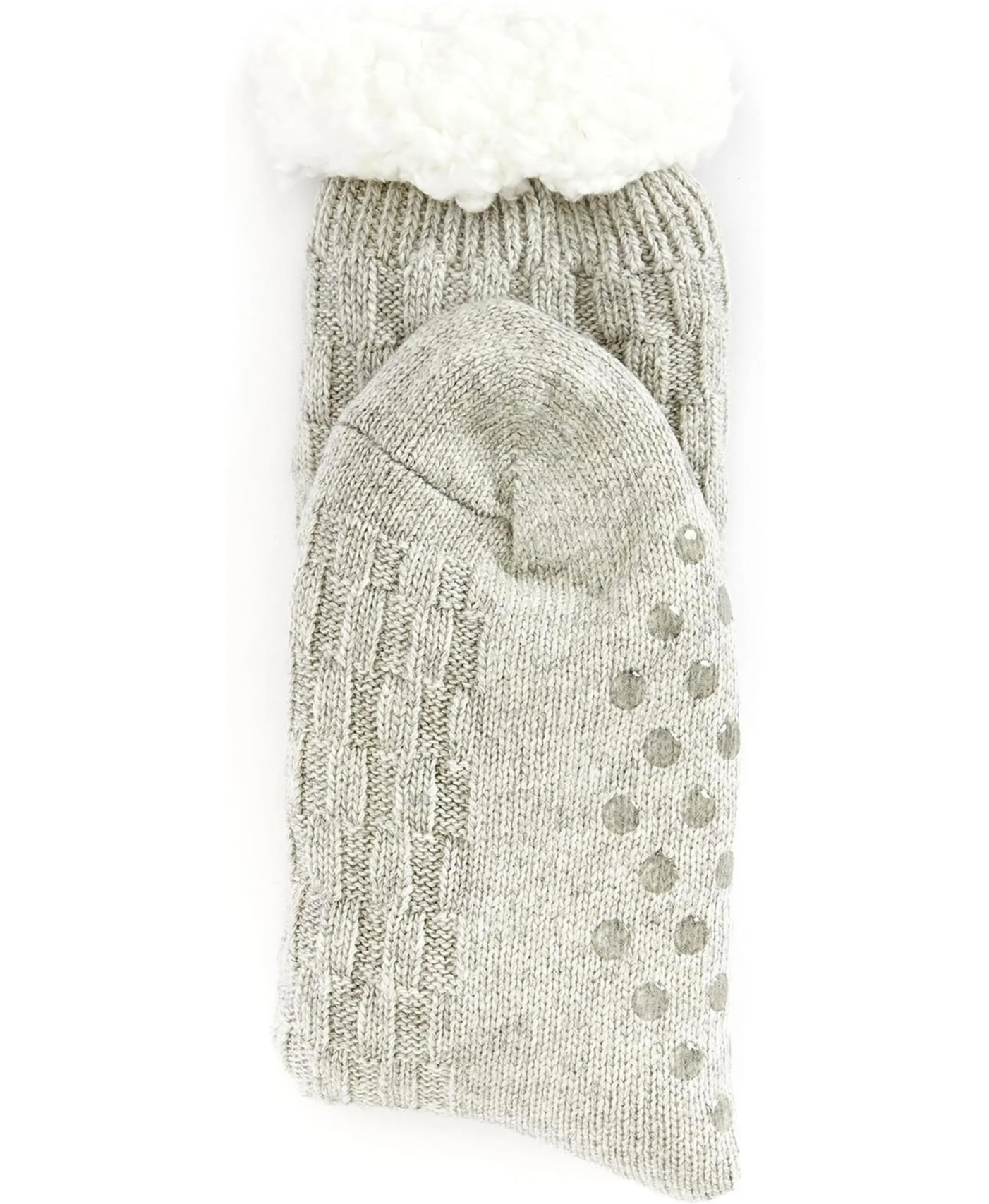 Barbour Cable Knit Lounge Socks Light Grey