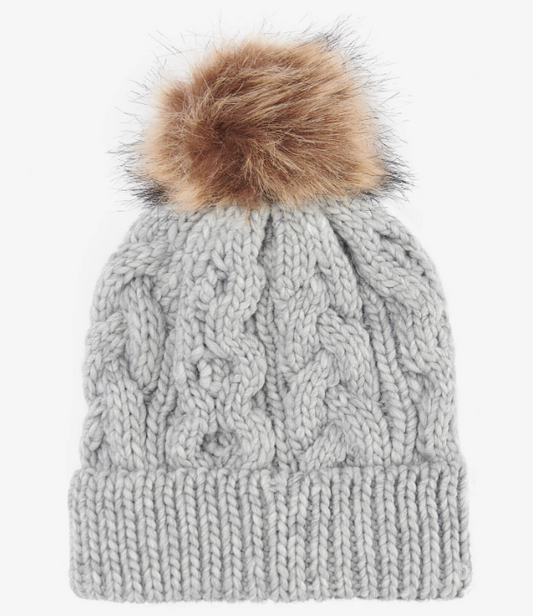 Barbour Penshaw Cable Beanie Grey