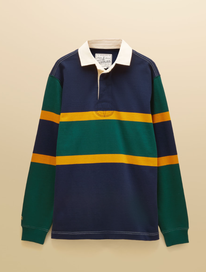 Joules Embellished Rugby Shirt Green / Navy