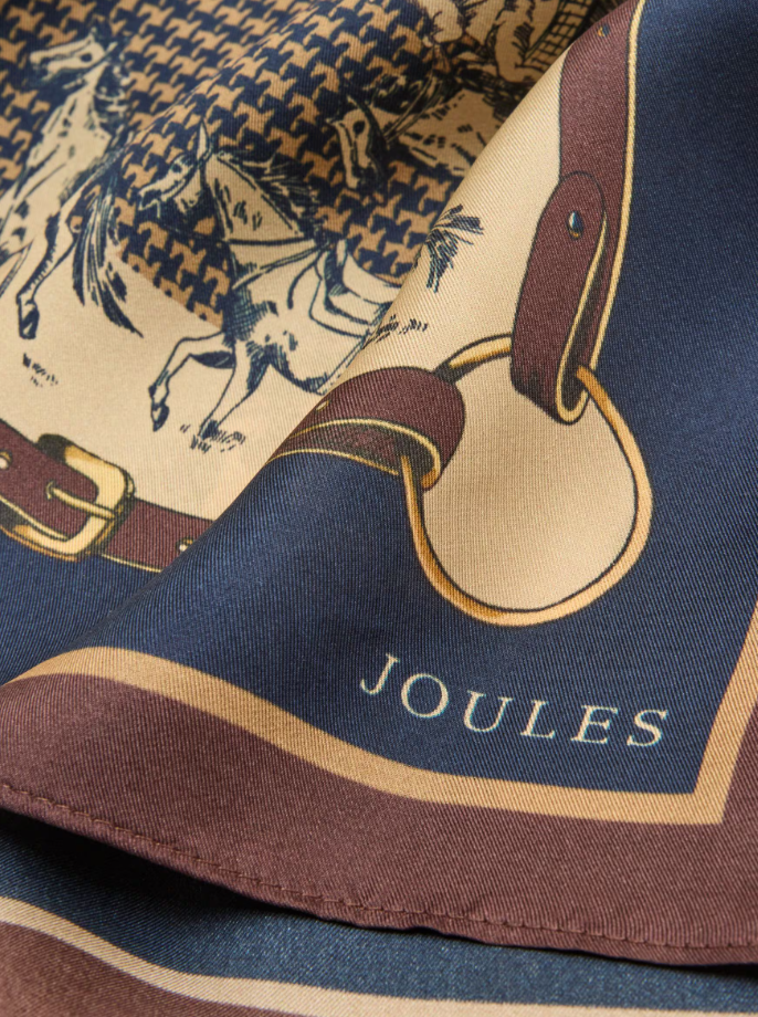 Joules Windsor Floral Scarf Navy & Neutral Equestrian