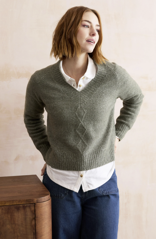 Lily & Me Wickridge Textured Knit Jumper Sage